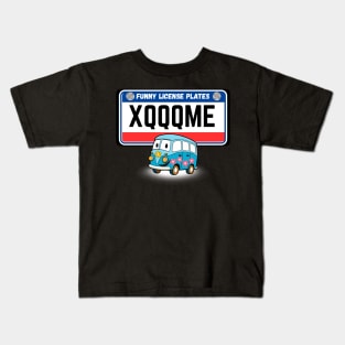 Funny Groovy Van license plates XQQQME Frit-Tees Kids T-Shirt